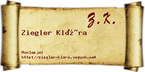 Ziegler Klára névjegykártya